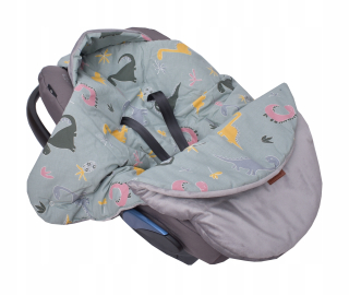 SPACÍ VAK NOSIČ SEDADLO MINKY GREY DRAGONS ZIMNÉ